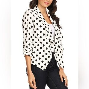 MOA Casual Black and White Polka Dot Blazer - Medium